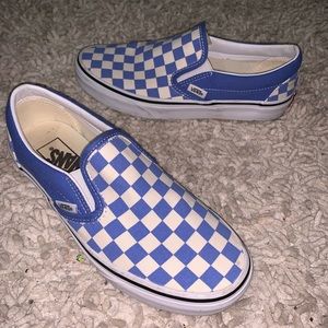 blue checkered vans